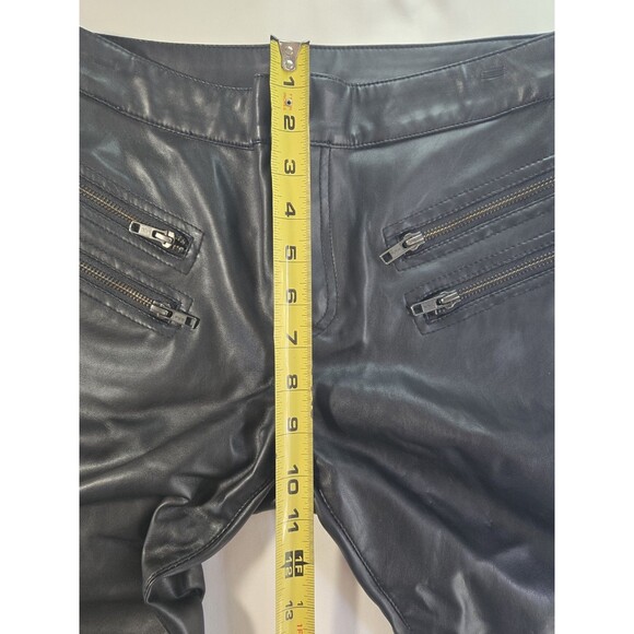 Free People We The Free Faux Leather Pants Size 2 – Black Biker Moto Skinny - Picture 9 of 16